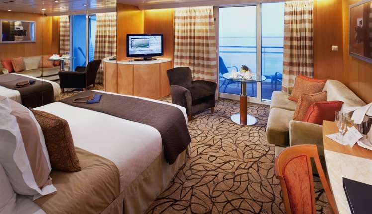 A luxury suite inside the MS Harmony of the Seas