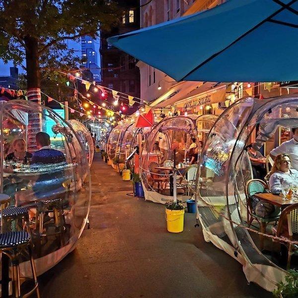 For Outdoor Dining Post-COVID New York Restaurants Installs ‘Space Bubbles’