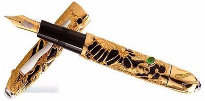 Omas Phoenix Platinum Fountain Pen with Diamonds