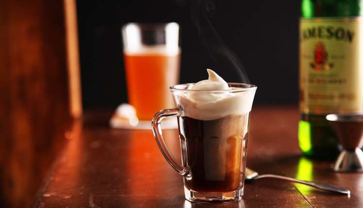 Coffee mixed with alcohol is popular in European countries and Russia